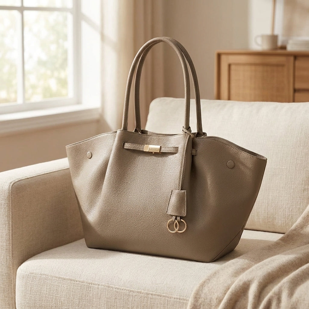 Tote bags are black holes. This one opens like a palm.