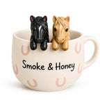 The Barn Mug - two horses sculpted on one mug