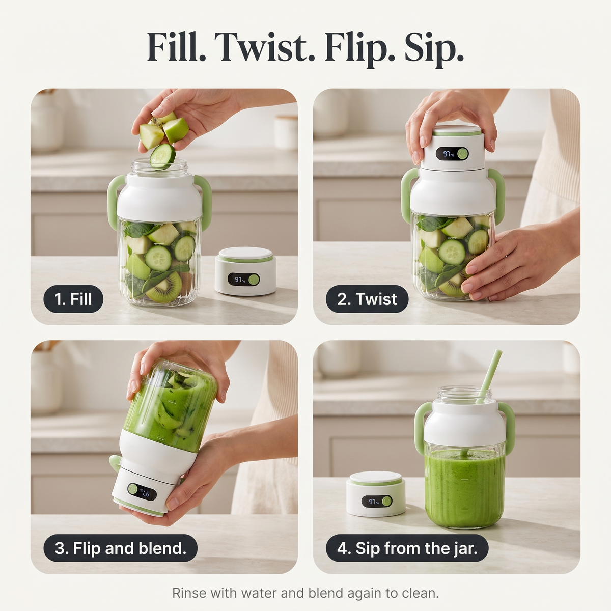 FiberFlip Blend Jar
